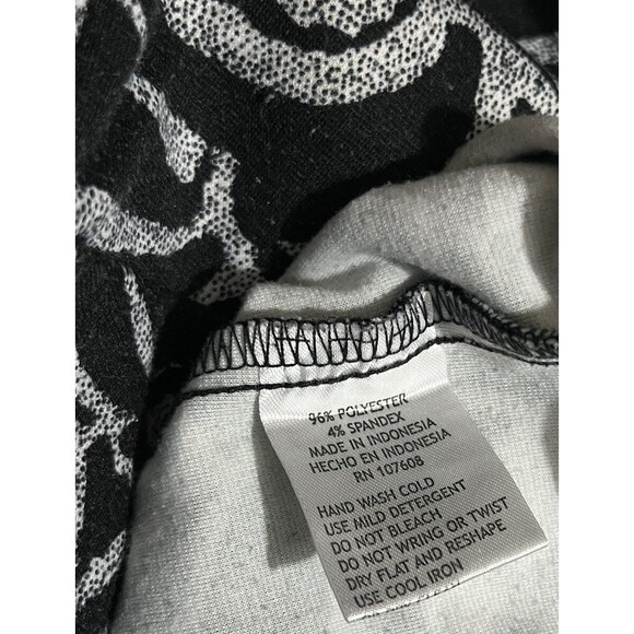 Karin Stevens Black White Mod Swirl Designer A-Line Sheath Dress Knee Length 12 - Picture 4 of 4